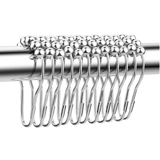 Victorian Plumbing 12 Chrome Plated Easy Glide Shower Curtain Rings 4 Victorian Plumbing 12 Chrome Plated Easy Glide Shower Curtain Rings - Image 2