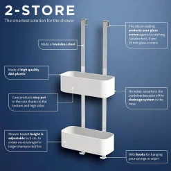 Tiger Bathroom Accessori Tiger 2-Store Hanging Shower Rack - White -Bostik Shop 1500210146 d1