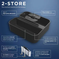 Tiger Bathroom Accessori Tiger 2-Store Clip-on Shower Basket - Black -Bostik Shop 1500310746 d1