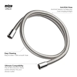Mira Sh Mira 1.25m Logic Metal Shower Hose -Bostik Shop 2.1605.166a