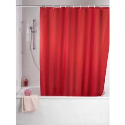 Wenko Plain Red Polyester Shower Curtain - W1800 X H2000mm