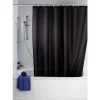 Wenko Plain Black Polyester Shower Curtain - W1800 X H2000mm 1 Wenko Plain Black Polyester Shower Curtain - W1800 X H2000mm -Bostik Shop 20043100l