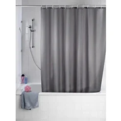 Wenko Plain Grey Polyester Shower Curtain - W1800 X H2000mm