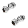 Victorian Plumbing Pair Of 15mm Chrome Isolating Valves -Bostik Shop 2x304609 l