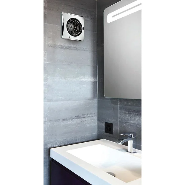 HIB Hush Wall Mounted Bathroom Fan With Timer & Humidity Sensor - Chrome 3 HIB Hush Wall Mounted Bathroom Fan With Timer & Humidity Sensor - Chrome