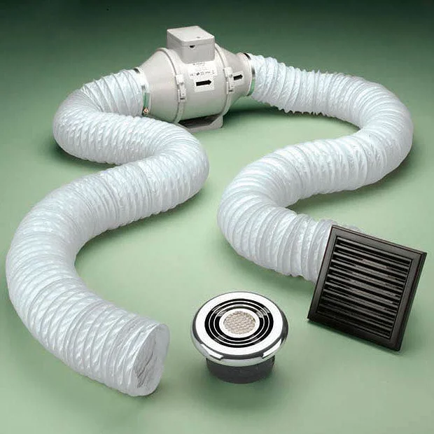 HIB Cyclone Chrome Wet Room Inline Fan With LED Lights - Cool White 5 HIB Cyclone Chrome Wet Room Inline Fan With LED Lights - Cool White - Image 3