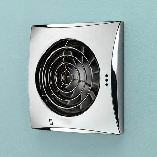 HIB Hush Wall Mounted Bathroom Fan With Timer & Humidity Sensor - Chrome 4 HIB Hush Wall Mounted Bathroom Fan With Timer & Humidity Sensor - Chrome - Image 2