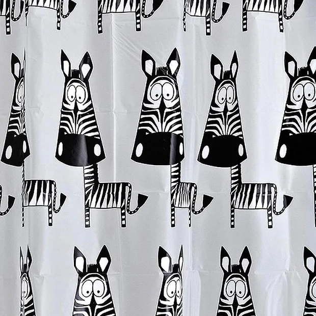 Aqualona Zebra PEVA Shower Curtain - W1800 X H1800mm 3 Aqualona Zebra PEVA Shower Curtain - W1800 X H1800mm