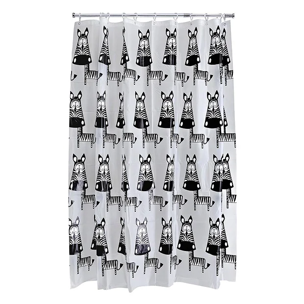 Aqualona Zebra PEVA Shower Curtain - W1800 X H1800mm 4 Aqualona Zebra PEVA Shower Curtain - W1800 X H1800mm - Image 2