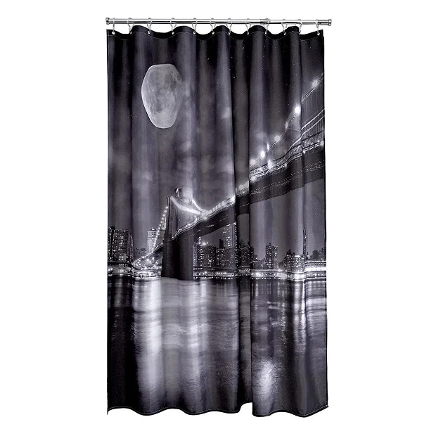 Aqualona Brooklyn Bridge Polyester Shower Curtain - W1800 X H1800mm 4 Aqualona Brooklyn Bridge Polyester Shower Curtain - W1800 X H1800mm - Image 2
