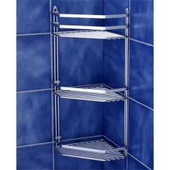 Eurosh Satina Bathroom Corner Basket Tidy - Triple Tier - Chrome