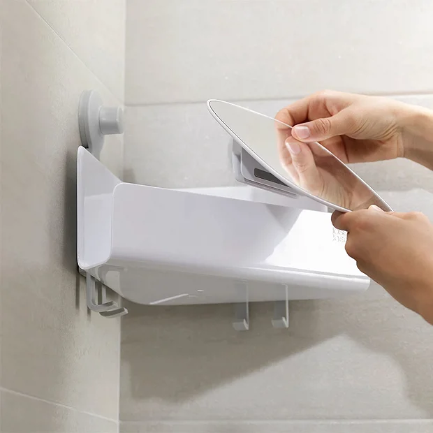 Joseph Joseph Bathroom Joseph Joseph EasyStore Corner Shower Shelf With Removable Mirror 3 Joseph Joseph Bathroom Joseph Joseph EasyStore Corner Shower Shelf With Removable Mirror