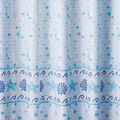 Aqualona Mosaic Blue Polyester Shower Curtain - W1800 X H1800mm