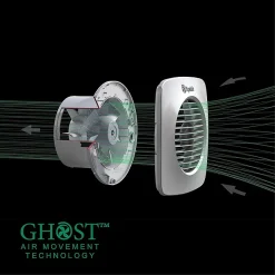 Xpelair LV100S Simply Silent 4" Square SELV Bathroom Fan + Wall Kit -Bostik Shop 93032aw d3