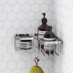 Milan Bathroom Milan Rectangular Corner Wire Soap Basket - Chrome -Bostik Shop acsb02 n l