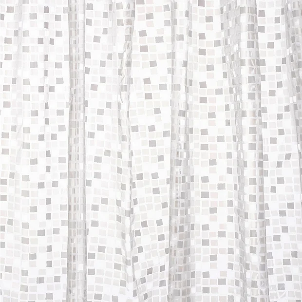 Croydex Silver Mosaic PVC Shower Curtain W1800 X H1800mm 3 Croydex Silver Mosaic PVC Shower Curtain W1800 X H1800mm