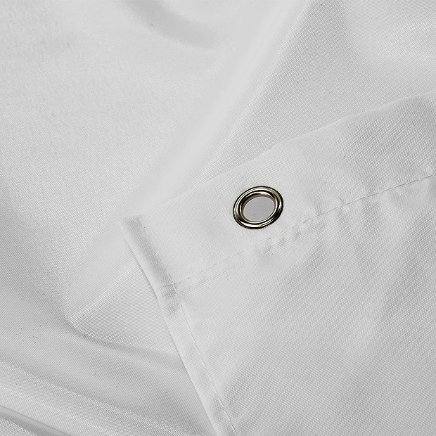 Croydex Plain White Textile Shower Curtain W1800 X H1800mm 5 Croydex Plain White Textile Shower Curtain W1800 X H1800mm - Image 3