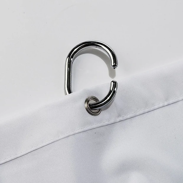 Croydex Plain White Textile Shower Curtain W1800 X H1800mm 6 Croydex Plain White Textile Shower Curtain W1800 X H1800mm - Image 4