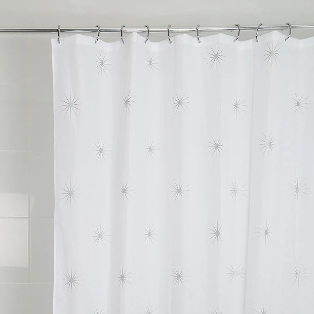 Croydex Stellar Textile Shower Curtain W1800 X H1800mm 7 Croydex Stellar Textile Shower Curtain W1800 X H1800mm - Image 5
