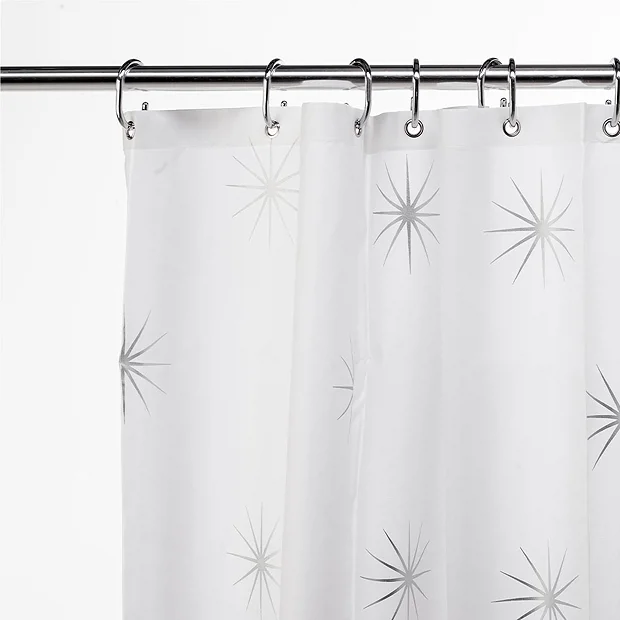 Croydex Stellar Textile Shower Curtain W1800 X H1800mm 4 Croydex Stellar Textile Shower Curtain W1800 X H1800mm - Image 2