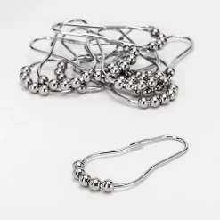 Croydex 12 Chrome Ball Shower Curtain Rings 10 Croydex 12 Chrome Ball Shower Curtain Rings -Bostik Shop ak141641ai2