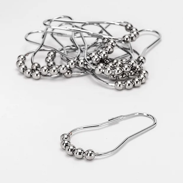 Croydex 12 Chrome Ball Shower Curtain Rings 6 Croydex 12 Chrome Ball Shower Curtain Rings - Image 4