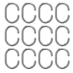 Croydex 12 C-Type Shower Curtain Rings - Chrome -Bostik Shop ak142141ai1