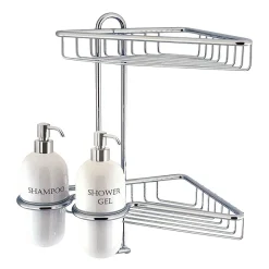 Crosswater - Solo Corner Double Wire Basket With Ceramic Dispensers