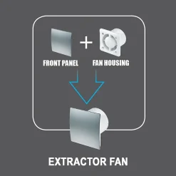 Arezzo 100mm Silent Extractor Fan - Humidistat - Silver