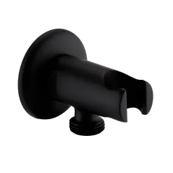 Arezzo Round Wall Elbow & Shower Handset Holder - Matt Black