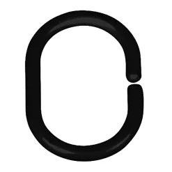 Arezzo C-Type Shower Curtain Rings (Pack Of 12) Matt Black -Bostik Shop azscrmb d1