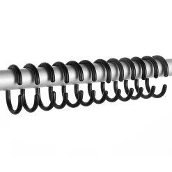 Arezzo C-Type Shower Curtain Rings (Pack Of 12) Matt Black -Bostik Shop azscrmb l
