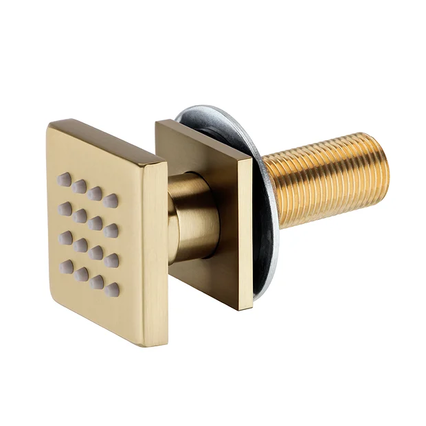 Arezzo Brushed Brass Body Jet - 1 X Slim Square Jet 5 Arezzo Brushed Brass Body Jet - 1 X Slim Square Jet - Image 3
