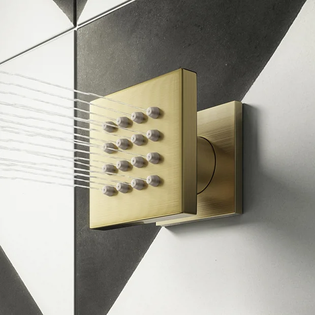 Arezzo Brushed Brass Body Jet - 1 X Slim Square Jet 4 Arezzo Brushed Brass Body Jet - 1 X Slim Square Jet - Image 2