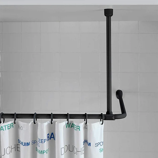 Victorian Plumbing Black Shower Curtain Rail Support Arm, Buy Cheap Online Bostik Shop