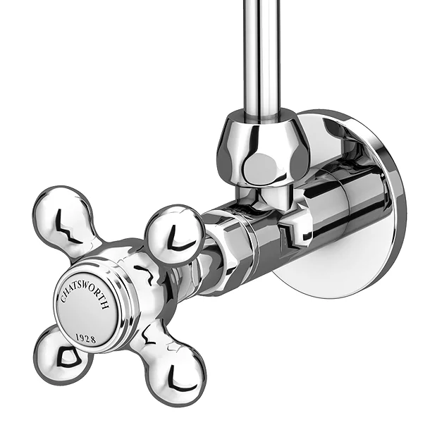 Chatsworth Crosshead Basin Tap Shut Off Valves - Chrome 3 Chatsworth Crosshead Basin Tap Shut Off Valves - Chrome