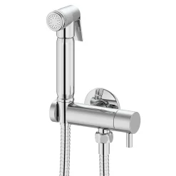 Cruze Bathroom Cruze Round Douche Shower Spray Kit With Bar Shut-Off Valve And Hose Chrome