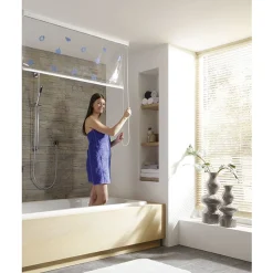 Kleine Wolke - Vinyl Grey Squares Shower Roller Blind W1340 X H2400mm (Parts A+B) -Bostik Shop kleinewolkevinylbluesquaresshowerrollerblindw1340xh2400mmd1
