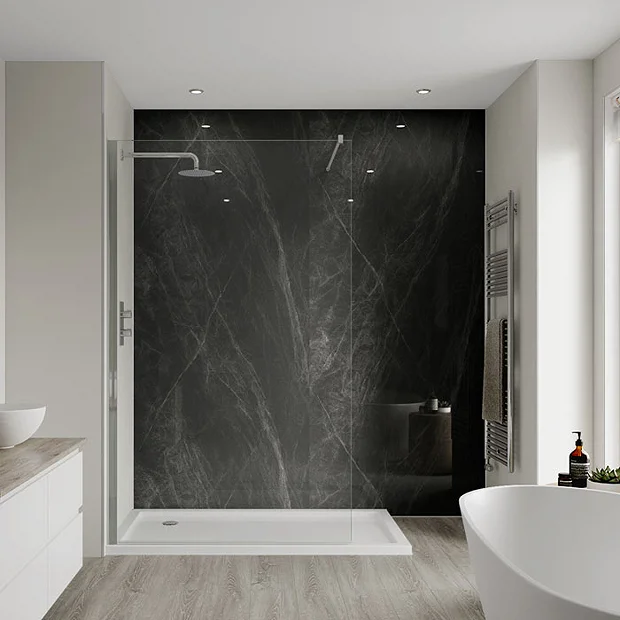 Multipanel Linda Barker Jet Noir Bathroom Wall Panel 4 Multipanel Linda Barker Jet Noir Bathroom Wall Panel - Image 2