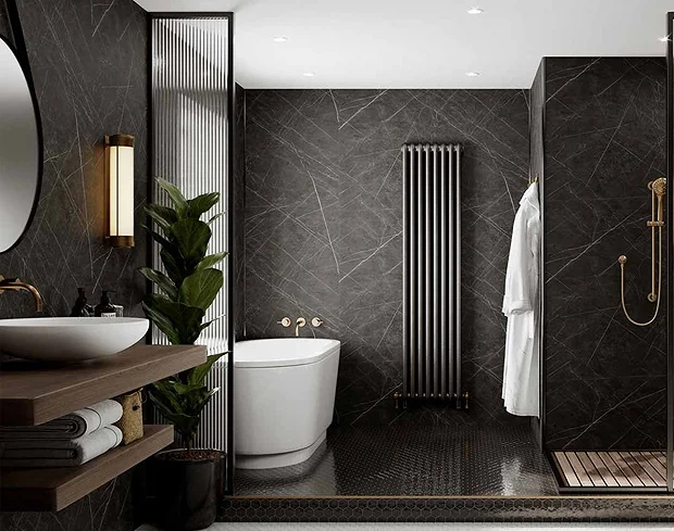 Multipanel Linda Barker Nero Grafite Bathroom Wall Panel 4 Multipanel Linda Barker Nero Grafite Bathroom Wall Panel - Image 2