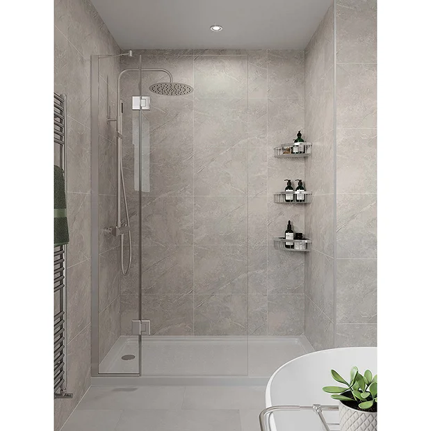 Multipanel Tile Effect Valmasino Marble H2400 X W598mm Bathroom Wall Panel - Hydrolock Tongue And Groove 6 Multipanel Tile Effect Valmasino Marble H2400 X W598mm Bathroom Wall Panel - Hydrolock Tongue And Groove - Image 4
