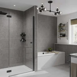 Multipanel Tile Effect Grey Mineral H2400 X W598mm Bathroom Wall Panel - Hydrolock Tongue And Groove -Bostik Shop mt487st1001 l