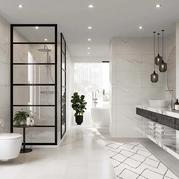 Multipanel Tile Effect Levanto Marble H2400 X W598mm Bathroom Wall Panel - Hydrolock Tongue And Groove 4 Multipanel Tile Effect Levanto Marble H2400 X W598mm Bathroom Wall Panel - Hydrolock Tongue And Groove - Image 2