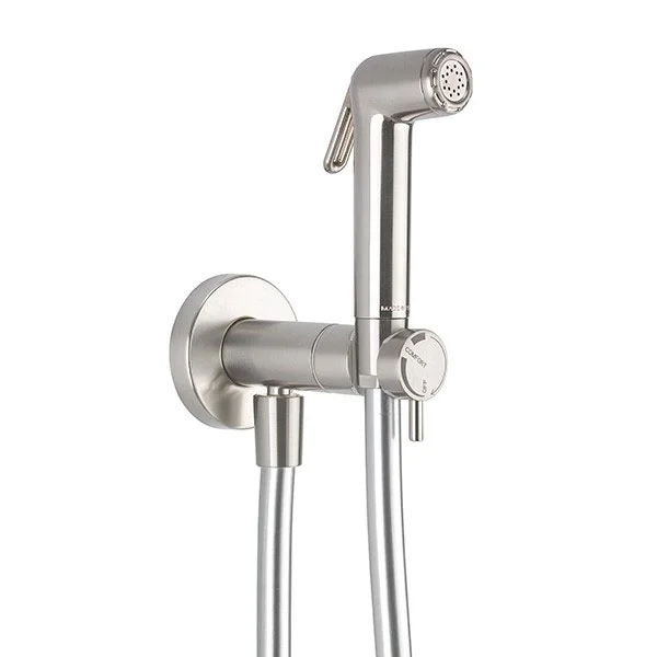 Crosswater MPRO Brushed Stainless Steel Integrated Douche Valve, Handset & Holder 3 Crosswater MPRO Brushed Stainless Steel Integrated Douche Valve, Handset & Holder