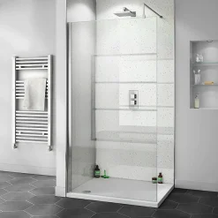 Victorian Plumbing Orion White Arctic Sparkle Shower Wall Panel - 2400 X 1000mm