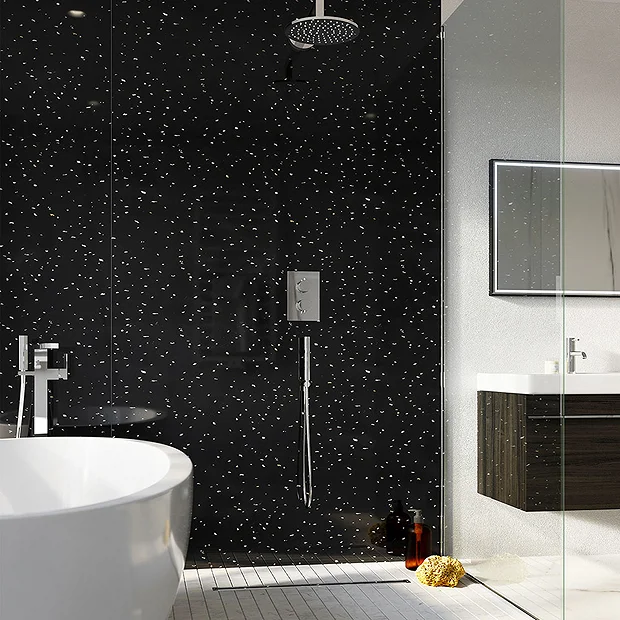 Victorian Plumbing Orion Black Diamond Galaxy Shower Wall Panel - 2400 X 1000mm 6 Victorian Plumbing Orion Black Diamond Galaxy Shower Wall Panel - 2400 X 1000mm - Image 4