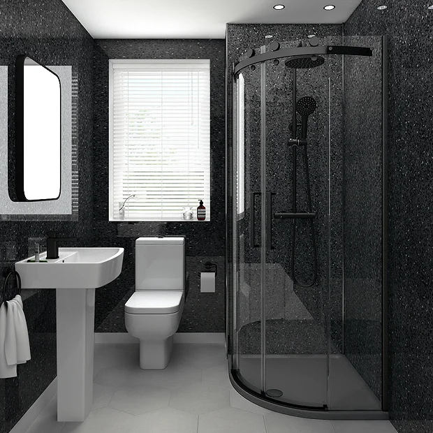 Victorian Plumbing Orion Black Diamond Galaxy Shower Wall Panel - 2400 X 1000mm 4 Victorian Plumbing Orion Black Diamond Galaxy Shower Wall Panel - 2400 X 1000mm - Image 2