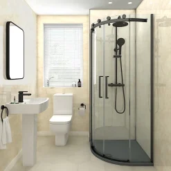 Victorian Plumbing Orion Travertine Marble Shower Wall Panel - 2400 X 1000mm -Bostik Shop pvc2410trvm lrg