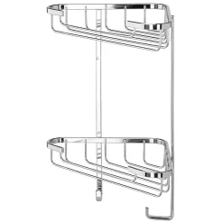 Croydex Corner Shower Storage Basket Chrome (Small - 2 Tier) -Bostik Shop qm260841ai1