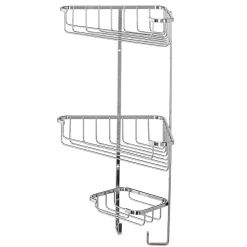 Croydex Corner Shower Storage Basket Chrome - 3 Tier 8 Croydex Corner Shower Storage Basket Chrome - 3 Tier -Bostik Shop qm262841ai1